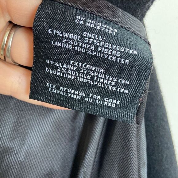 Cole Haan Wool Blend Belted Wrap Coat Black Size 12 NWT - Picture 11 of 11